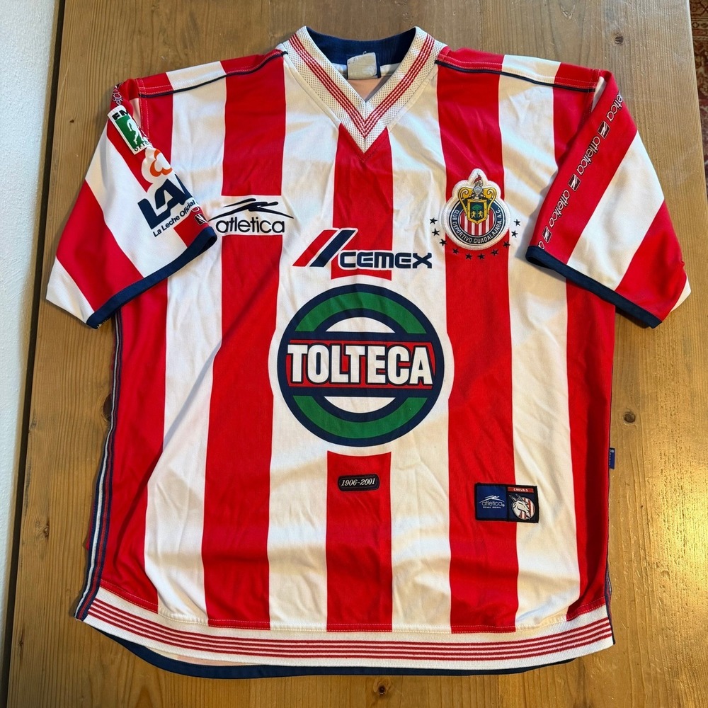 Vintage Chivas Atletica Soccer Jersey 2001 Mens Medium Fits Big Coca Cola RARE